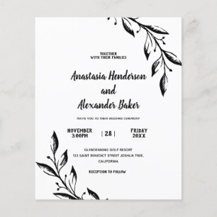 Classic Invitation to wedding ceremony. Flyer