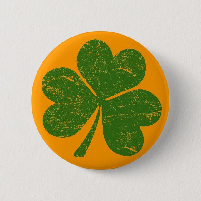 Classic Irish Shamrock 6 Cm Round Badge (Front)