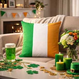 Classic Irish Tricolor Inspired Cushion