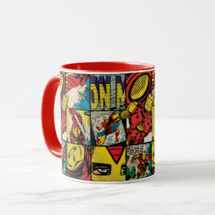 Classic Iron Man Comic Book Pattern Mug