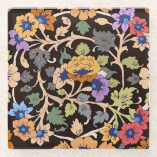 Classic Islamic: Floral Seamless Ornament Glass Coaster