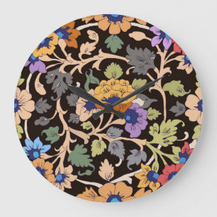 Classic Islamic: Floral Seamless Ornament Large Clock