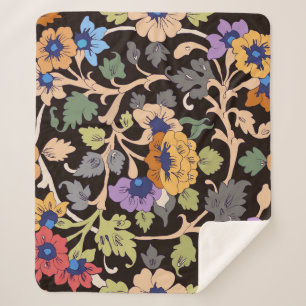 Classic Islamic: Floral Seamless Ornament Sherpa Blanket