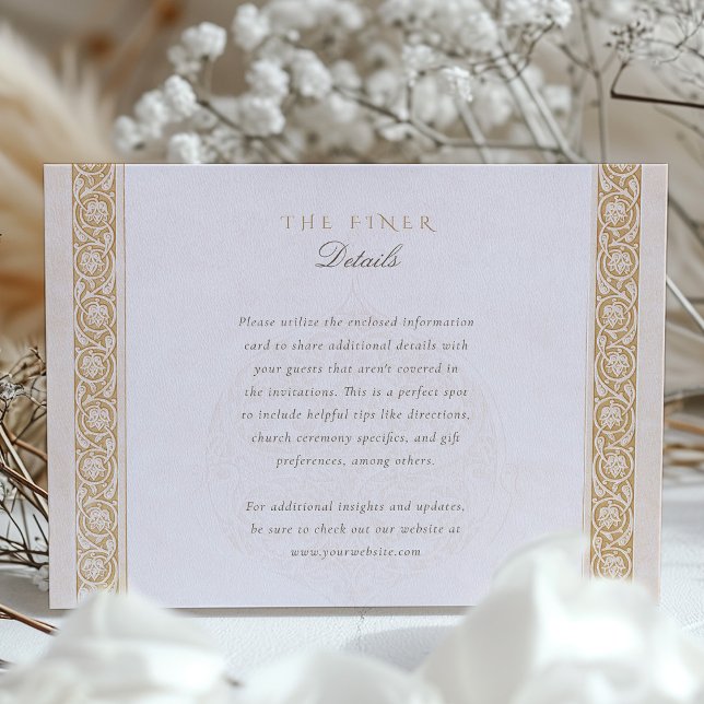 Classic Islamic Floral Wedding Information Card (Creator Uploaded)