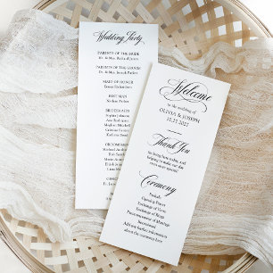 Classic Italian Elegance Black and White   Wedding Program
