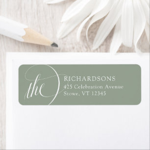 Classic Italian Elegance Sage Green Return Address Label
