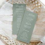 Classic Italian Elegance Sage Green | Wedding Program<br><div class="desc">These simple and elegant, sage green wedding welcome programs feature classic, old-world style with romantic white calligraphy. Set the tone for your luxe, sophisticated Italy inspired wedding with this classy, minimalist design. Easily add your order of ceremony, a special message of thanks to your guests, and the names of your...</div>