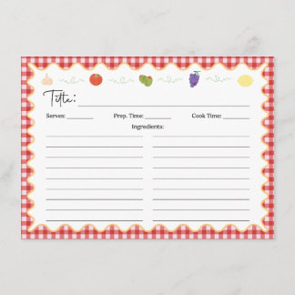 Classic Italian Kitchen Recipe Card