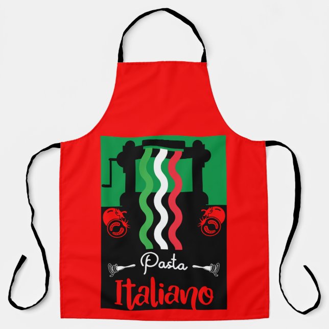 Classic Italian Pasta Kitchen Gift Apron (Front)