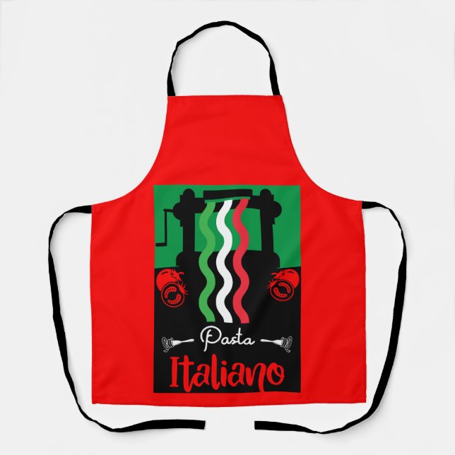 Classic Italian Pasta Kitchen Gift Apron (Front)
