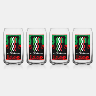Classic Italian Pasta Kitchen Gift Can Glass