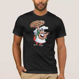 Classic Italian Pizza Chef Cartoon T-Shirt