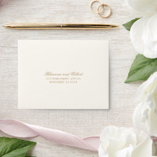 Classic Ivory and Gold Timeless Wedding Envelope