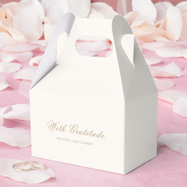 Classic Ivory and Gold Timeless Wedding Favour Box (Wedding)