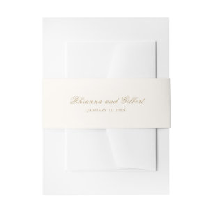 Classic Ivory and Gold Timeless Wedding Invitation Belly Band