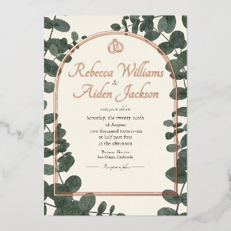 Classic Ivory and Rose Gold Foil Wedding
