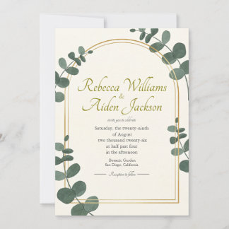 Classic Ivory and Rose Gold Wedding Invitation