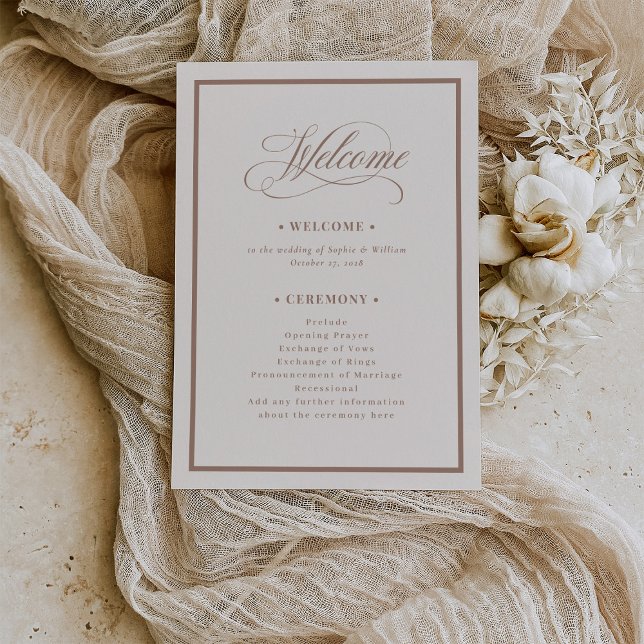 Classic Ivory and Taupe | Luxe Neutral Wedding Program (Creator Uploaded)
