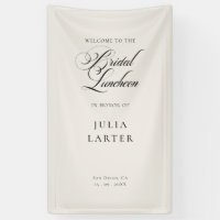 Classic Ivory Black Bridal Luncheon Banner Sign 