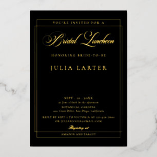 Classic Ivory Black Calligraphy Bridal Luncheon