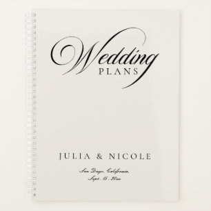 Classic Ivory Black Calligraphy Planner Notebook