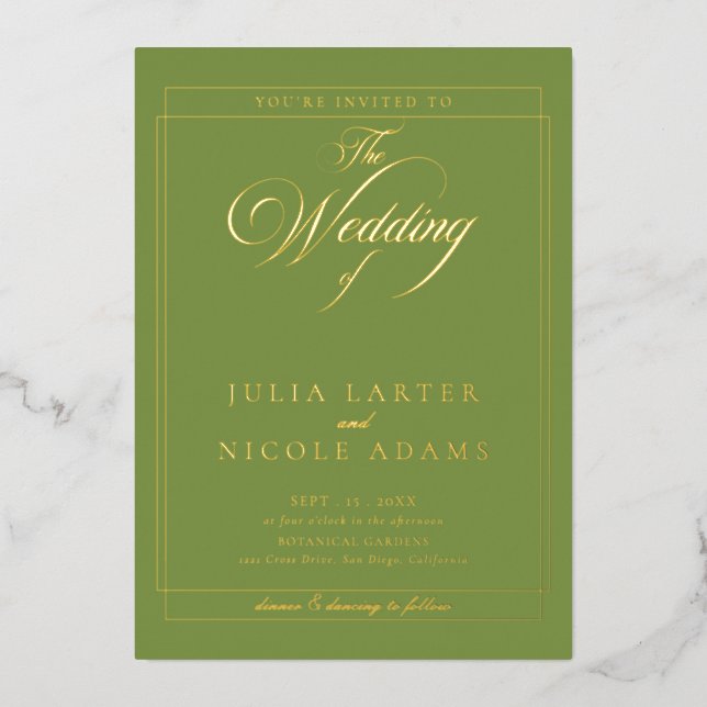 Classic Ivory Black Calligraphy Wedding (Front)