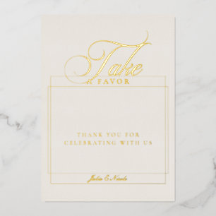 Classic Ivory Black Take A Favour Wedding Sign