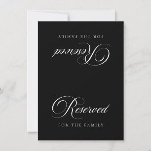 Classic Ivory Black Wedding Reserved Table Card