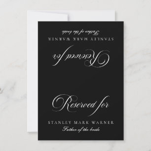 Classic Ivory Black Wedding Reserved Tabletop Sign Invitation