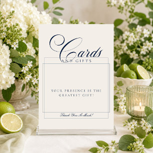Classic Ivory Blue Cards & Gifts Wedding Sign