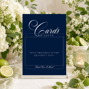 Classic Ivory Blue Cards & Gifts Wedding Sign
