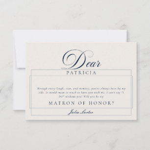 Classic Ivory Blue Matron of Honour Proposal Cards