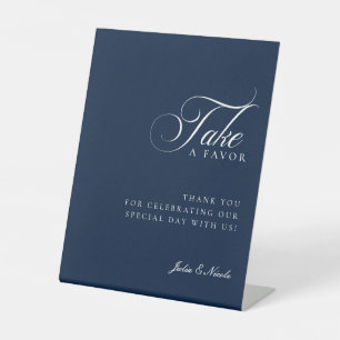 Classic Ivory Blue Take A Favour Wedding Sign
