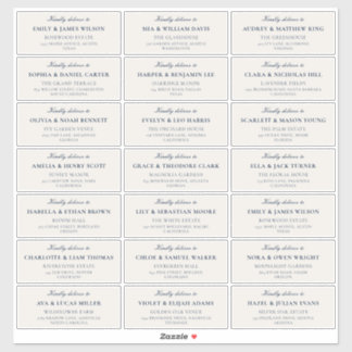 Classic Ivory Blue Wedding Guest Address Labels