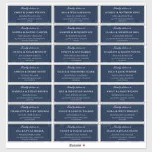 Classic Ivory Blue Wedding Guest Address Labels