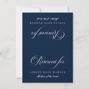 Classic Ivory Blue Wedding Reserved Tabletop Sign Invitation
