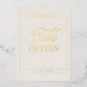 Classic Ivory Border Wedding Table Number Sign