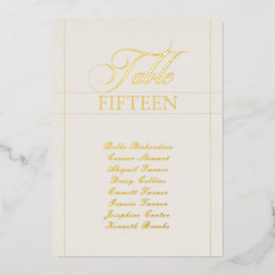 Classic Ivory Border Wedding Table Number Sign