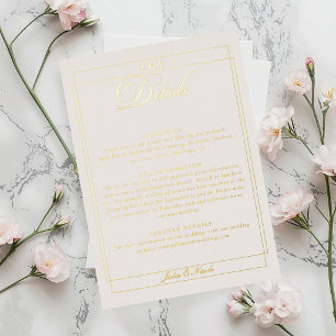 Classic Ivory Border Wedding Table Number Sign