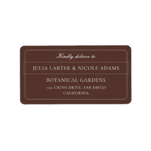 Classic Ivory Brown Calligraphy Address Labels
