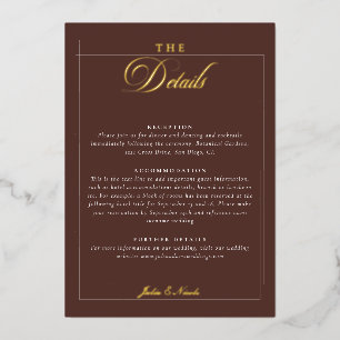 Classic Ivory Brown Calligraphy Wedding Details