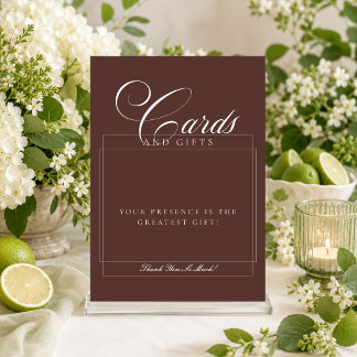 Classic Ivory Brown Cards & Gifts Wedding Sign