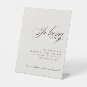 Classic Ivory Brown In Loving Memory Wedding Sign