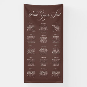 Classic Ivory Brown Wedding Seating Chart Sign