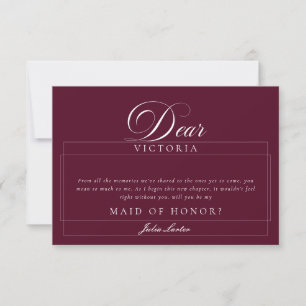 Classic Ivory Burgundy Maid of Honour Cards