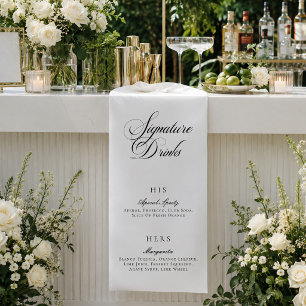 Classic Ivory Calligraphy Signature Drinks Menu Banner