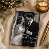 Classic Ivory Calligraphy Wedding Note Thank You