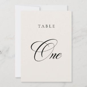Classic Ivory Calligraphy Wedding Table Number