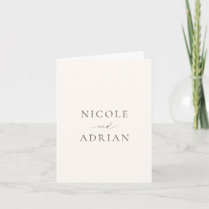 Classic Ivory Photo Elegant Wedding Thank You Card