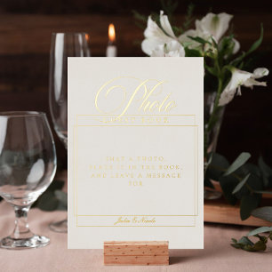 Classic Ivory Photo Guest Book Wedding Sign